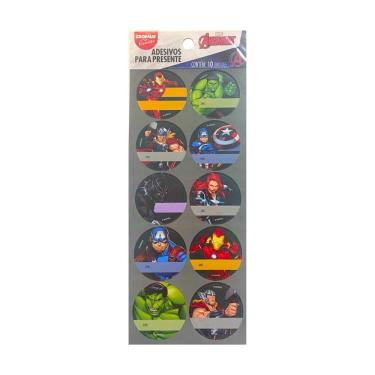 Imagem de Cartela de Adesivos Cromus Cartela Adesivo Vingadores com Personagens para Decorar Cadernos e Planners