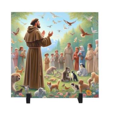 Imagem de Azulejo Cristo São Francisco De Assis Católico Jesus 01 - LD Loja