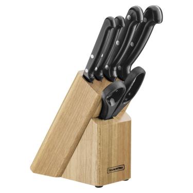 Imagem de Jogo de Facas Ultracorte com Suporte de Madeira para Cozinha em Aço Inox e Polipropilen...