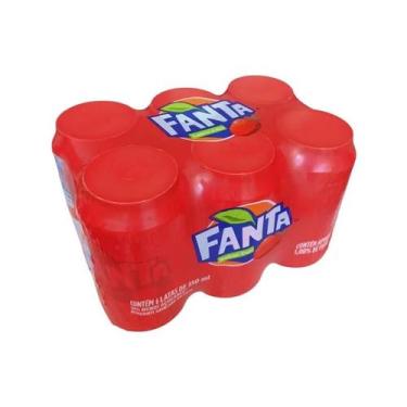 Imagem de Kit 6 Refrigerante Fanta Sabor Caju 350ml Fardo Pack