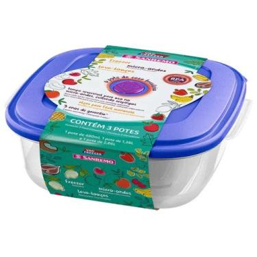 Imagem de Conjunto de Potes Incolor com 3 Peças - 460/2C - SANREMO