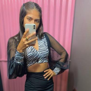Imagem de Creped Manga de Tule - Bella Morena , Preto, Branco, g