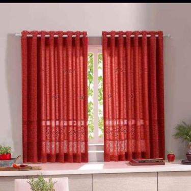 Imagem de Cortina de Cozinha em Renda - Interlar, Vermelho