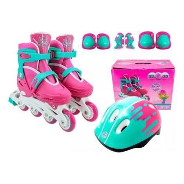 Imagem de Patins Infantil Turma da Aventura Com Kit de Proteção- Roller Inline 4