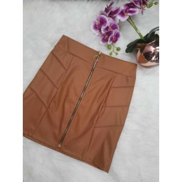 Imagem de Saia de material ecológico - Tânia Store, Caramelo, M