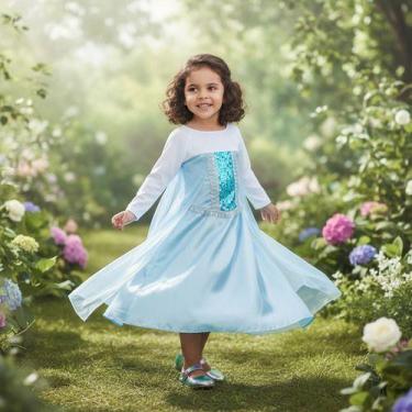 Imagem de Fantasia Infantil Princesa Elsa Frozen Festa Aniversário - Pequenos En