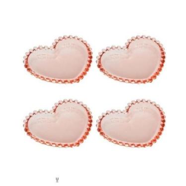 Imagem de Conjunto de 4 Pratos Wolff Cristal Pearl 12cm Rosa - Rojemac