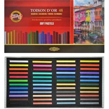Imagem de Giz Pastel Seco Soft Carré 48 Cores Toison D'or Koh-i-noor