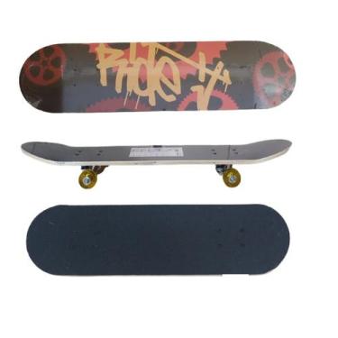 Imagem de Skate Iniciante em Madeira 7 Lâminas Com Lixa Montado - Abelhuda Prese