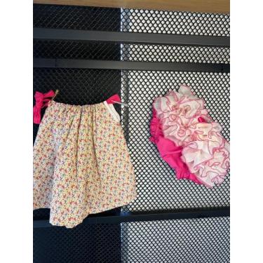 Imagem de Conjunto Luxo Bebê Calcinha bunda rica Infantil tapa fralda Algodão - 