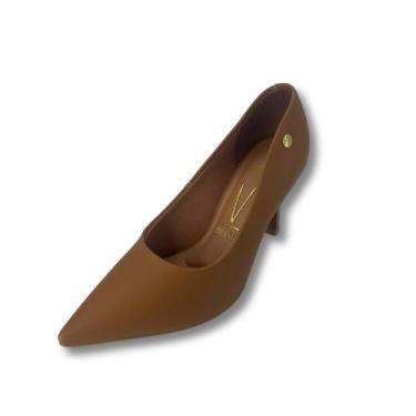 Imagem de Sapato feminino scarpin vizzano salto alto bico fino, Camel, 36