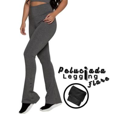 Imagem de Calça Flare Feminina Boca De Sino Bailarina Cintura Alta Peluciada - V