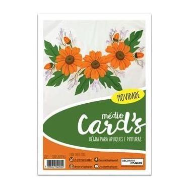 Imagem de Régua Médio Cards Apliques e Pinturas - Margaridas - Decorart