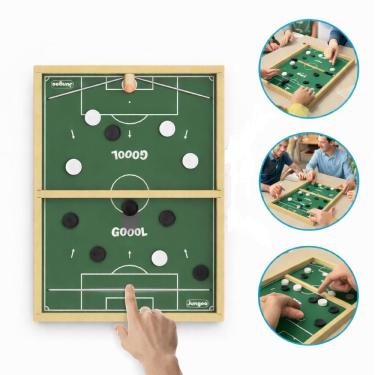 Imagem de Jogo de Mesa Peteleco Gol a Gol Futebol de Botão em MDF com Elástico Educativo Infantil Yeet