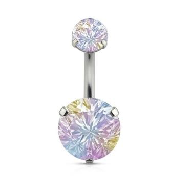 Imagem de Piercing Umbigo Aço Cirúrgico com Zircônias Furta Cor Colorido - M2 Pi