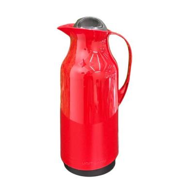 Imagem de Garrafa Térmica para Café Cha Siena em Plástico PP e Vidro 1L Vermelha