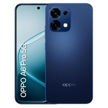Imagem de Celular Oppo A6 Pro 5G Azul com Tela AMOLED 6,5", 256GB, 8GB RAM, Câme