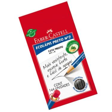Imagem de Lápis Faber-Castell Ecolápis Presto Grafite Redondo com Borracha Madeira Reflorestada Preto