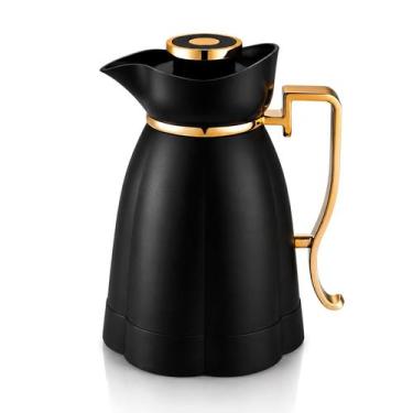 Imagem de Garrafa Térmica Para Café E Chá Khadija Preta Com Alça 1 Litro Jarra M
