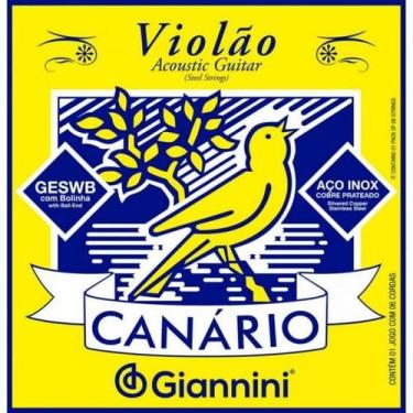 Imagem de Encordoamento Para Violão em Aço .011 Série Canário Giannini GESWB