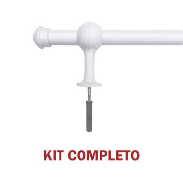 Imagem de Kit Varão de Madeira Para Cortina Simples 2,00 Metros 19mm com Ponteir