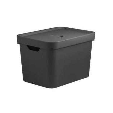 Imagem de Caixa Organizadora Cube Com Tampa 18 Litros Média 36 x 27 x 24,5cm Pre