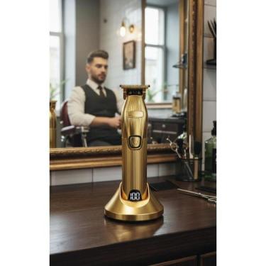 Imagem de Aparador Pelos Dourado Sem Fio Lâmina Aço Rápida Precisão - Congratula