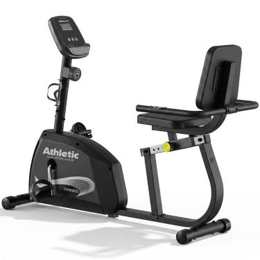 Imagem de Bicicleta Ergométrica Athletic Training Horizontal 8 Níveis Magnéticos 140kg Conforto Pedal Suave Uso
