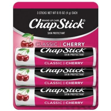 Imagem de Hidratante Labial, Sticks, Sabor Cereja, Kit com 3 unidades, ChapStick
