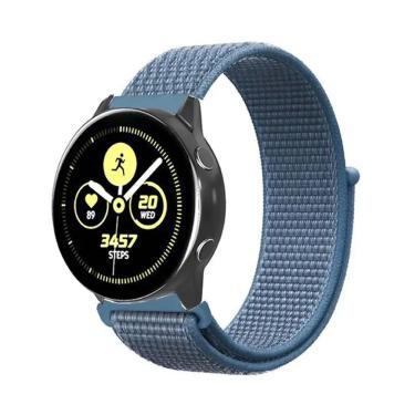 Imagem de Pulseira Nylon Loop para Samsung Galaxy Watch Active 40mm e 44mm - Galaxy Watch 42mm - Gear Sport R600 - Amazfit Bip - Amazfit Gtr 42mm - Amazfit Gts - Marca Ltimports (Azul)