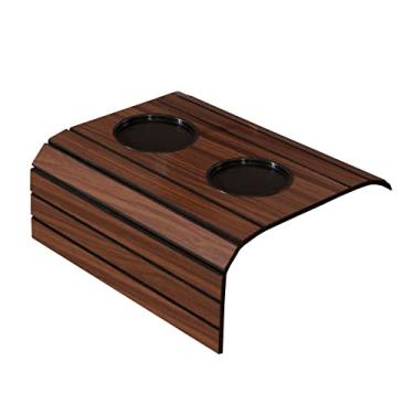 Imagem de Bandeja Esteira para Braço de Sofá Cor Mel com Porta Copos