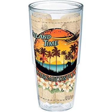 Imagem de Tervis Copo térmico de parede dupla feito nos EUA, Margaritaville-Island Time Made in USA, 680 g, sem tampa, transparente
