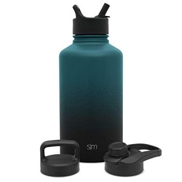 Imagem de Simple Modern Garrafa de água com canudo, alça e tampa de chug garrafas térmicas de metal isoladas a vácuo de aço inoxidável | Frasco esportivo à prova de vazamento de meio galão sem BPA | Summit Collection | 1,8 g, Moonlight