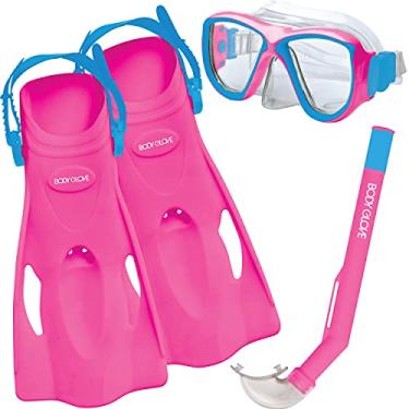 Imagem de Body Glove Aquatic Mischief Máscara de snorkel e nadadeiras, pequeno/médio, rosa aquático