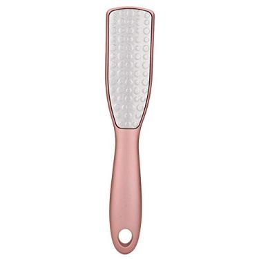 Imagem de Rasp pé, arquivo de pé de dupla face de aço inoxidável pé removedor de tesão esfregador de pés adequado para mulheres e homens removendo pele dura rachada (ouro rosa)