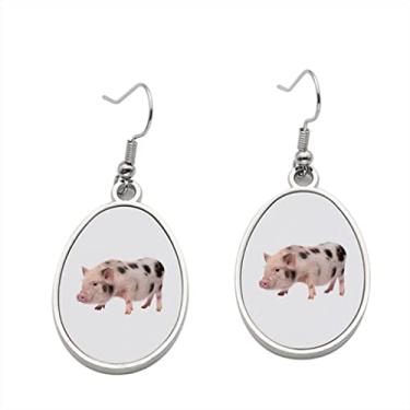 Imagem de Brinco grande em miniatura rosa com pontos pretos - brincos pendurados para meninas - presente de festa de aniversário dos namorados