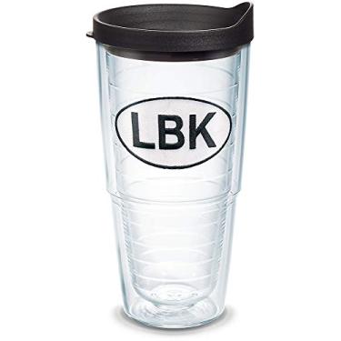 Imagem de Tervis Copo isolado oval Florida-Longboat Key com emblema e tampa preta, 680 g, transparente