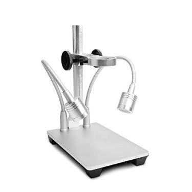 Imagem de Jiusion atualizado com 2 lâmpadas de liga de alumínio universal ajustável base profissional suporte suporte suporte suporte para mesa suporte para máximo 1,4" em diâmetro USB digital microfone amplificador lupa câmera