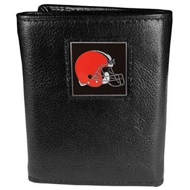 Imagem de NFL Siskiyou Sports Carteira masculina Cleveland Browns de couro de luxo embalada em caixa de presente, tamanho único, preta