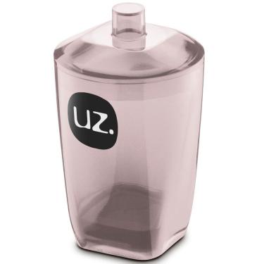 Imagem de Porta Algodão e Cotonete UZ Organizador de Bancada de Banheiro Rosa Translúcido