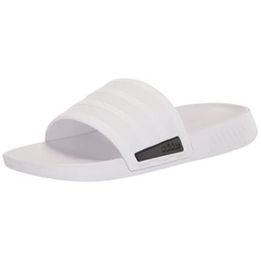 Imagem de adidas Sandália unissex Racer TR Slide, Branco/Núcleo preto/branco, 10 Women/9 Men
