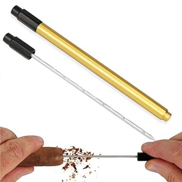 Imagem de Ferramenta de desenho de charuto vintage ferramenta de precisão de aço inoxidável charuto acessórios práticos para charutos, ouro 1