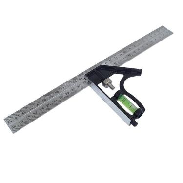 Imagem de Esquadro Combinado Com Nível Régua 300Mm Inox Com Riscador