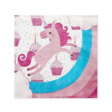 Imagem de American Greetings Artigos de festa de unicórnio, guardanapos de almoço de papel (80 unidades)