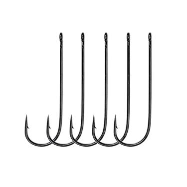 Imagem de Anzóis de pesca 100/50 Pcs longa haste de haste esportes gancho de pesca cor preta ganchos de pesca larga gancho Acessórios de pesca (Color : Size 2 100pcs)