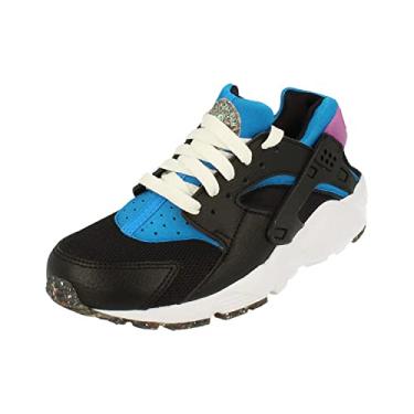 Imagem de Nike Kids Boy's Huarache Run E (Big Kid) Black/Mint Foam/Light Photo Blue 6.5 Big Kid M