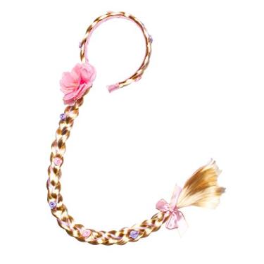 Imagem de Peruca longa de princesa de cabelo longo de 73,66 cm trançada para meninas acessórios de vestido de princesa (faixa de cabeça de rapunzel)