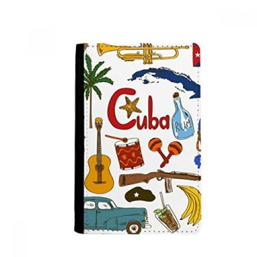 Imagem de Porta-passaporte com bandeira nacional de animais Cuba Landscap Animais Notecase Burse Carteira Capa Cartão, Multicolor