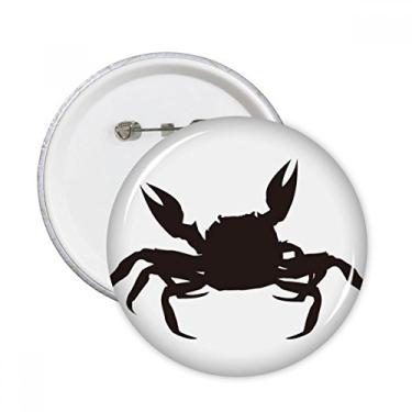 Imagem de Emblema de broche redondo com ilustração de caranguejo preto para decoração 5 peças