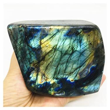 Imagem de JUIYU Pedra de cristal labradorita azul pedras preciosas cristais e pedras decoração presentes (cor: 626g)